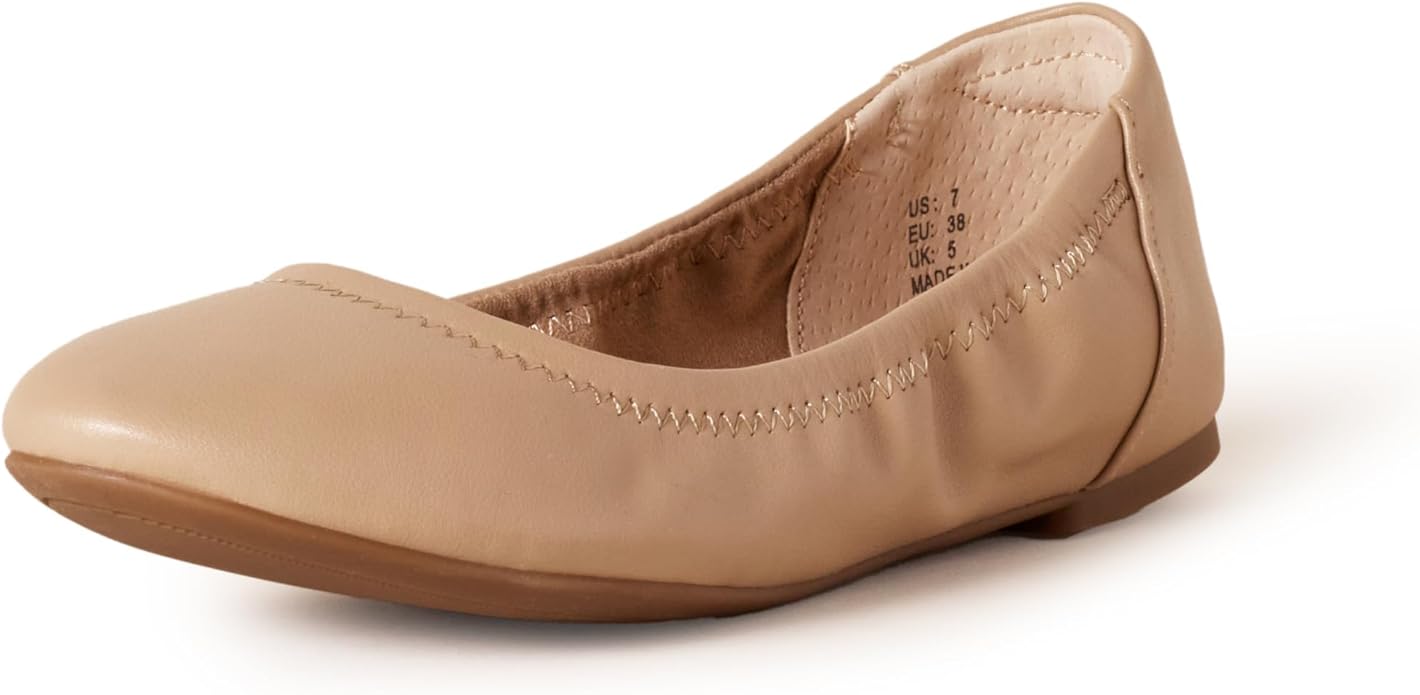 Amazon Essentials Women's Belice Comfortable Slip-On Ballet Flats Shoes