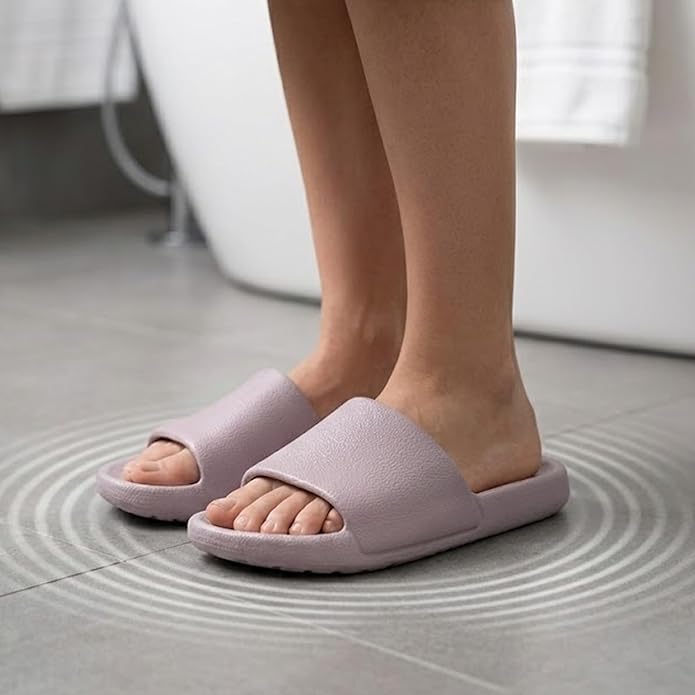 Shower Shoes for Women & Men - Non-Slip House Slippers - Cloud Comfort Slides - Quick-Dry, Arch Support - Perfect for Bathroom, Beach, Pool, Travel