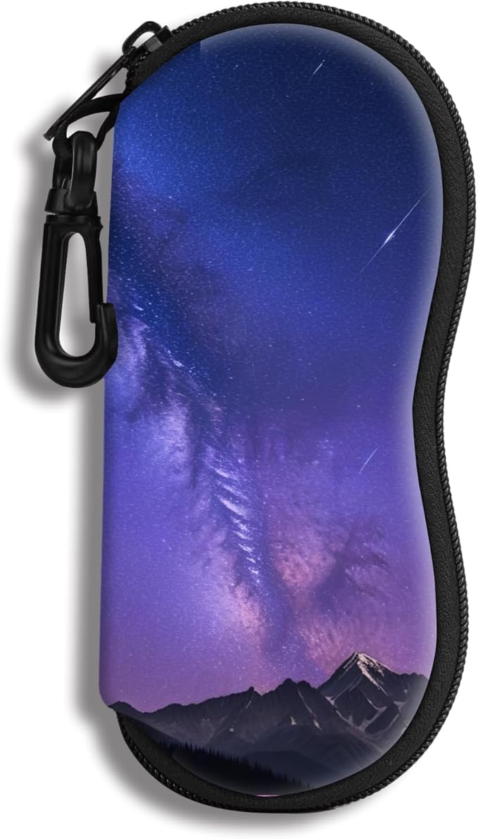 Hion Sunglasses Soft Case Ultra Light Neoprene Zipper Eyeglass Case With Belt Clip