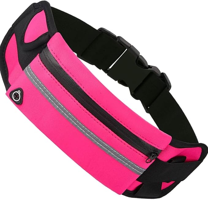 Anti-Theft Invisible Waist Bag, money belt for travel women hidden, hydration belts with water bottle (1, Rose Red)