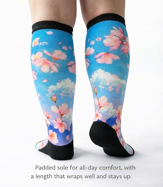 Extra Wide Diabetic Socks for Swollen Feet Men Women Non Binding Soft Stretch Colorful Design