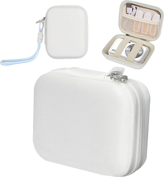 Compact Digital Camera Case: Small Carrying Pouch for Kodak pixpro fz55 fz45, Canon ixus 285 hs elph 360, Nikon s6900, Sony dsc w830, Camkory dc403 ect, Digtal Camera Accessories (White)