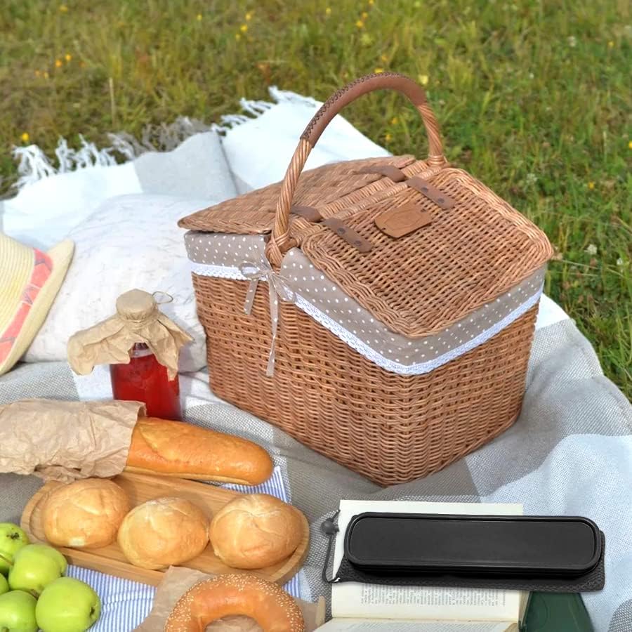 Reusable Utensils with Case, Travel Silverware Set with Case, 18/8 Stainless Steel Flatware Set Include Knife Forks Spoons Chopsticks Portable Cutlery Set for Lunch Box Office Picnic Daily Eating