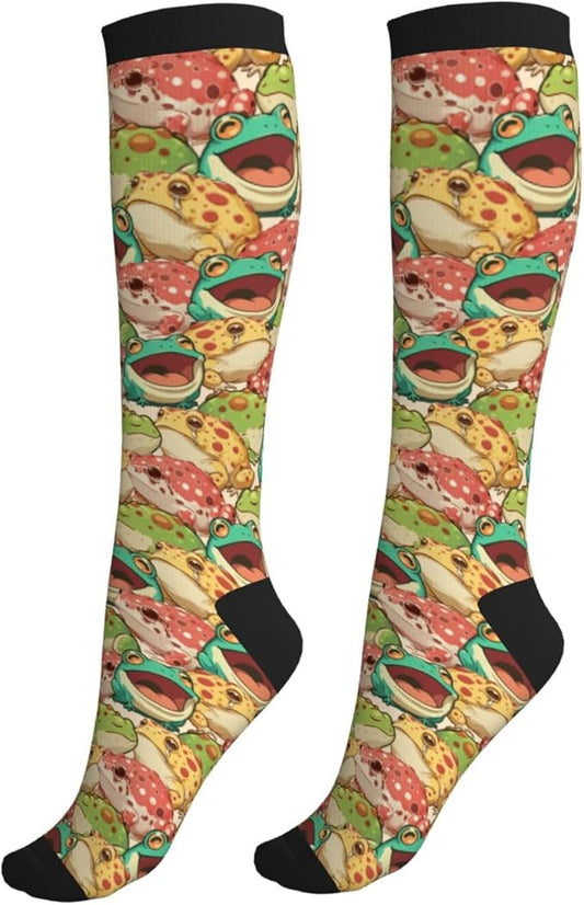 Compression Socks Knee High Circulation Support Socks For Women Men Athletic Running Work Hiking Cycling Travel