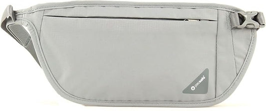 Pacsafe Coversafe V100 Anti-Theft RFID Blocking Waist Wallet, Neutral Grey