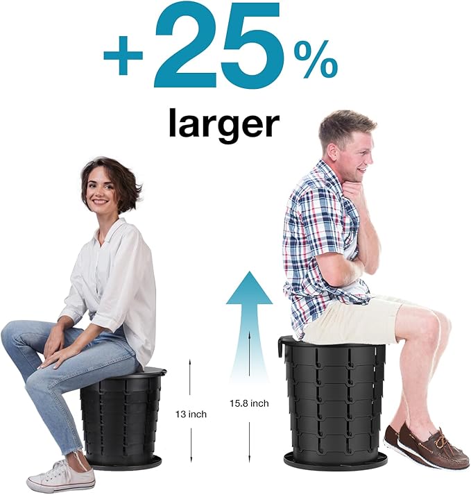 TRIPTIPS Upgrade Retractable Portable Toilet Travel Toilet Adjustable Height Camping Toilet Portable Potty for Adults Kids, Foldable Portable Toilet for Camping/Car