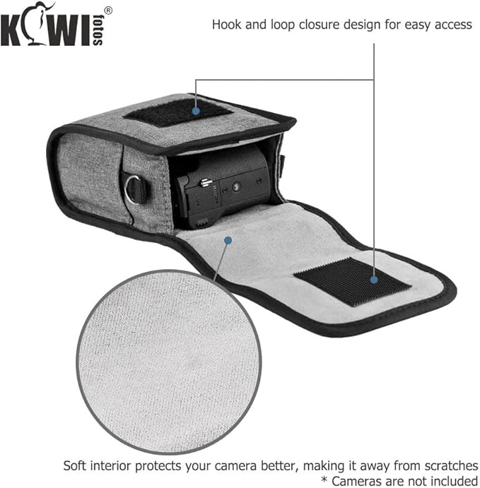 KIWIFOTOS Compact Camera Case Travel Belt Pouch, Digital Camera Small Bag for Lumix DC-ZS99 Ricoh GRIV GR III Sony RX100 VI ZV-1 II ZV-1 ZV-1F Canon ZS720 G7XIII GR IIIx Olympus TG-6 TG-5