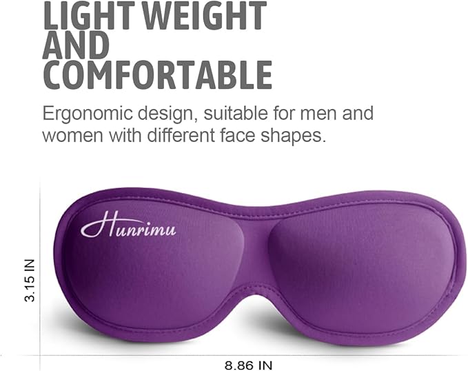 Sleep Eye Mask for Women Men, Eye Covers for Sleeping, 3D Sleep Mask for Travel Yoga Nap (Purple)