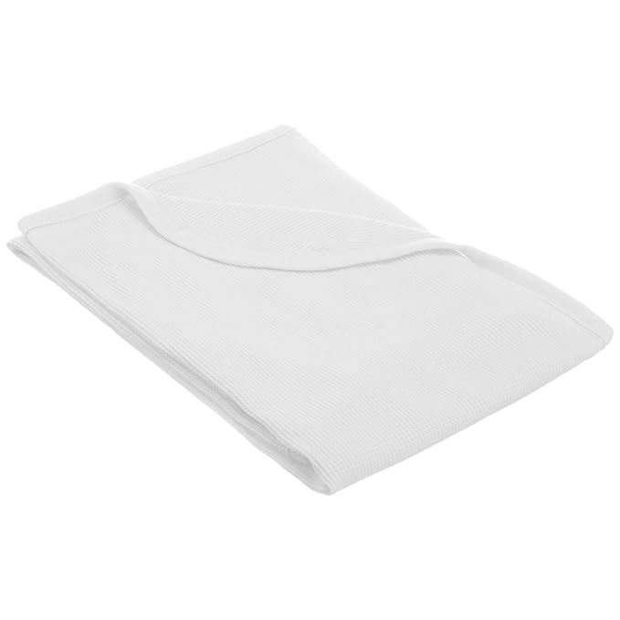 American Baby Company 100% Cotton Thermal Waffle Swaddle Blanket (30" x 40"), Soft, Breathable & Stretchy, White, for Boys and Girls, Perfect for Swaddling, Travel and Gifting