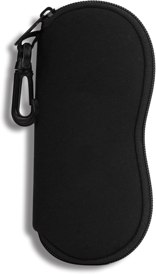 Hion Sunglasses Soft Case Ultra Light Neoprene Zipper Eyeglass Case With Belt Clip