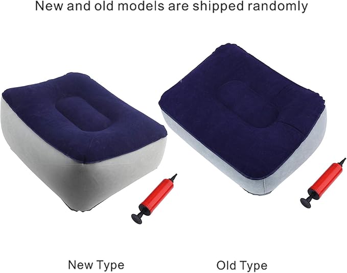 Inflatable Travel Foot Rest Pillow, Airplane Bed, PVC Material, Grey Blue, Special Feature: Inflatable, for Travel, Office, Home, Health/Wellness