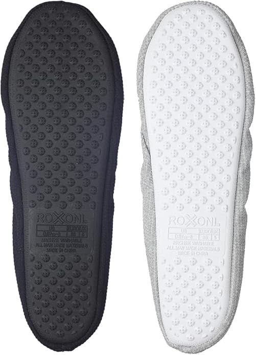 Roxoni Women's Terry Classic Cotton & Velour Ballerina Slippers (Pack of 2)