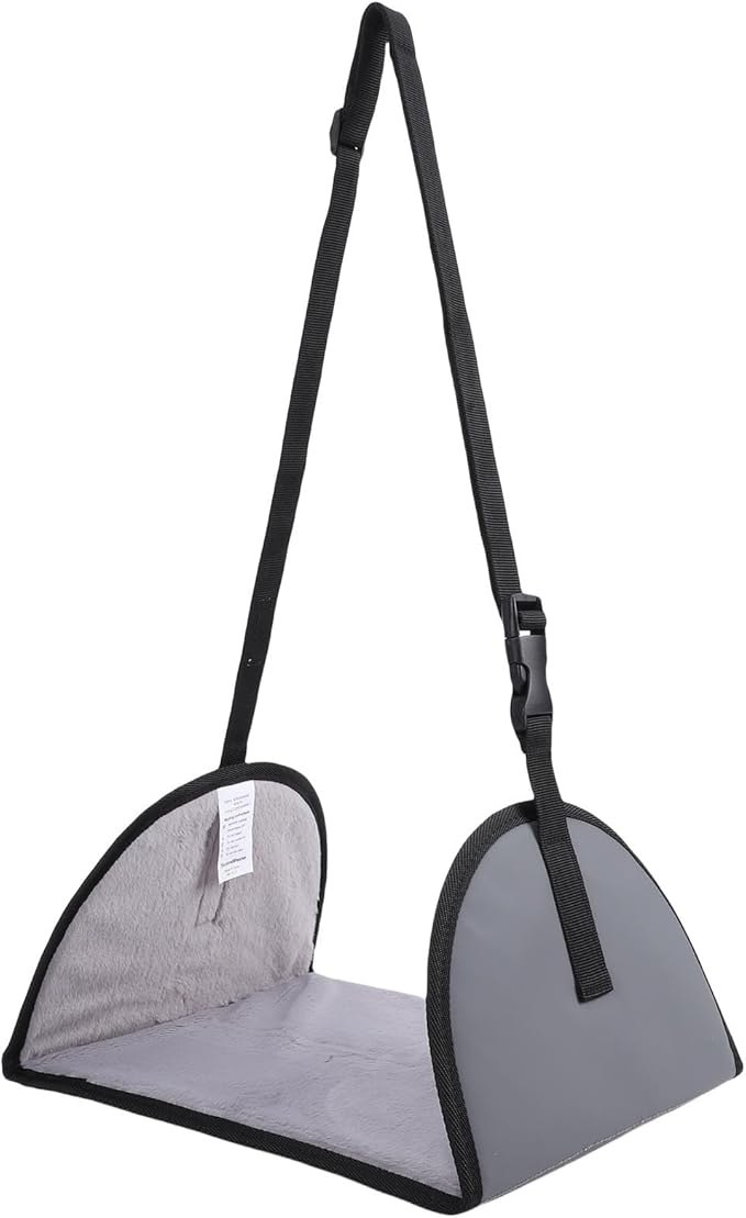 Keenso Airplane Foot Hammock, Nylon Adjustable Strap, Portable Desk Foot Rest, Relax Your Feet During Travel or Work (Gray)