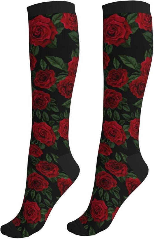 Compression Socks Knee High Circulation Support Socks For Women Men Athletic Running Work Hiking Cycling Travel