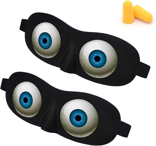 Tphon Eye Sleep Mask Funny Blindfold for Women Men Kid, Upgraded 3D Contoured 100% Blackout Sleeping Mask with Adjustable Strap, Soft Night Blindfold Eye Shades for Travel Naps Shift Works Games