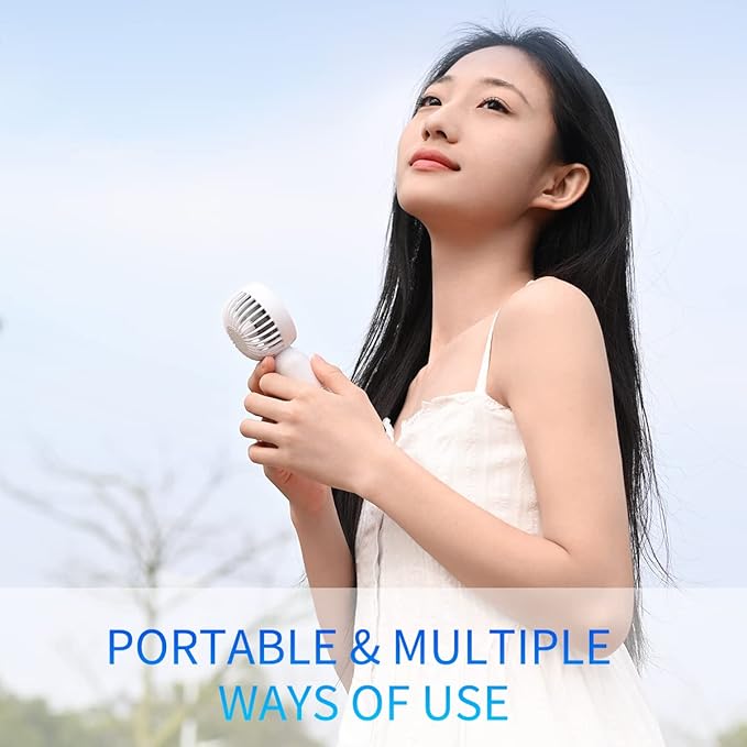 Mini Portable Fan 3 Pack, Cute Handheld Battery Operated Lightweight Small Personal Fans with 3 Speeds and USB Rechargeable Eyelash Fan for Stylish Girl Kids Women Men Office Outdoor Travel Camping
