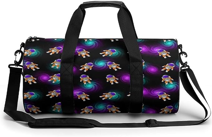 Large Capacity Carry On Weekender Overnight Bag Purple Galaxy Trippy Space Astronauts Beach Swim Bags Men Women Duffle Bag for Travel, Sports