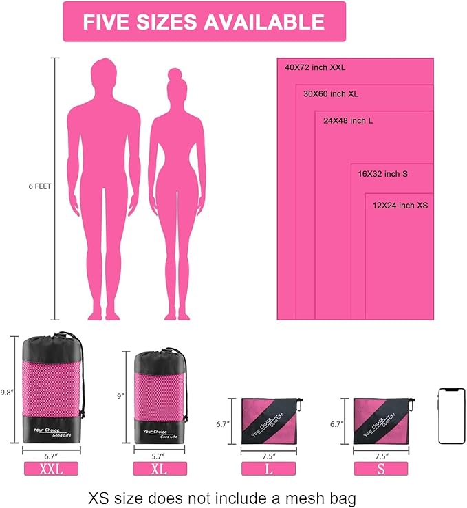 Your Choice Quick Dry Towel - Super Absorbent Microfiber for Gym, Travel, Camping | Ultra Compact & Lightweight