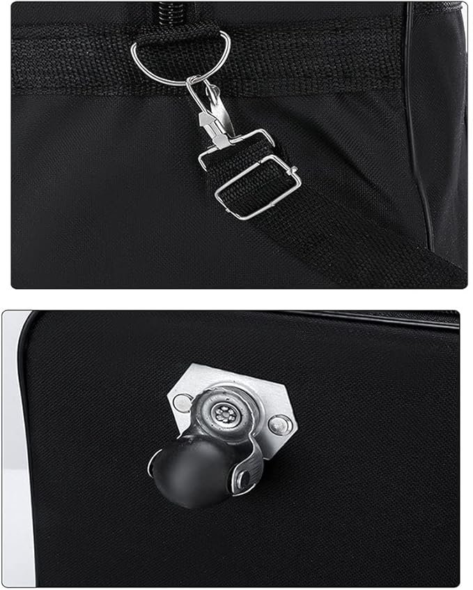 Expandable Extra Large Travel Oxford Duffel Bag with Wheels Waterproof Lightweight Traveling Foldable Suitcase (Black, L)