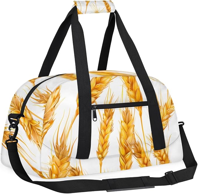 Wheat Ears Print Kids-Duffel-Bags Gymnastics Dance Bag Carry-On Overnight Travel Gym Lightweight Dance Sports Bags For Girls Boys Kids，