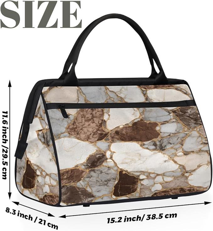Marble Overnight Weekender Bag for Women Men Travel Duffel Bags Waterproof Luggage Carry on Sports Yoga Gym Bag