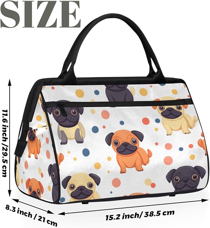 Animals Dog Overnight Weekender Bag for Women Men Travel Duffel Bags Waterproof Luggage Carry on Sports Yoga Gym Bag