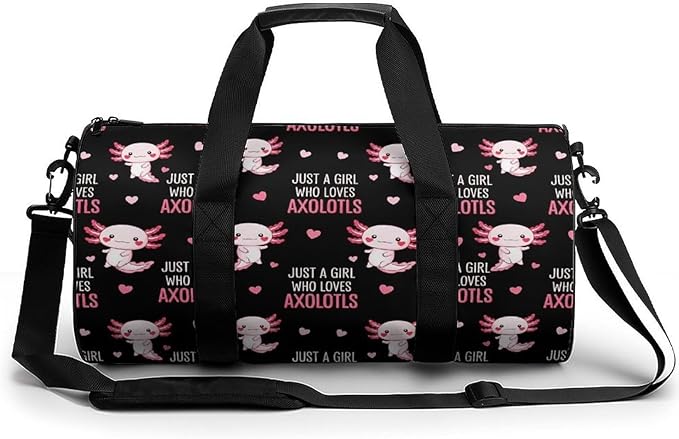 Weekender Carry on Beach Yoga Overnight Luggage Bag Just A Girl Who Loves Axolotls Gym Sports Duffle Bag Dance Gymnastics Bags