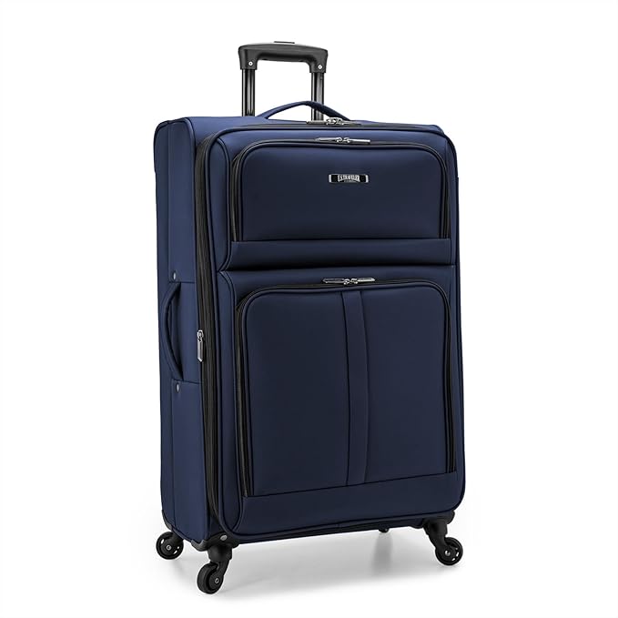 U.S. Traveler Anzio Softside Expandable Luggage with Spinner Wheels, Navy, 2-Piece Set (22/30)