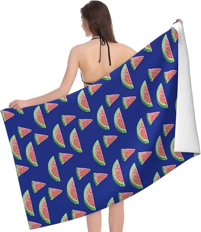 Cute Watermelon Beach Towel for Women/Adults, Personalized Microfiber Beach Towels Bulk, Quick Dry Beach Towel for Pool, Lightweight Bath Towels Oversized Clearance 30"x 60"