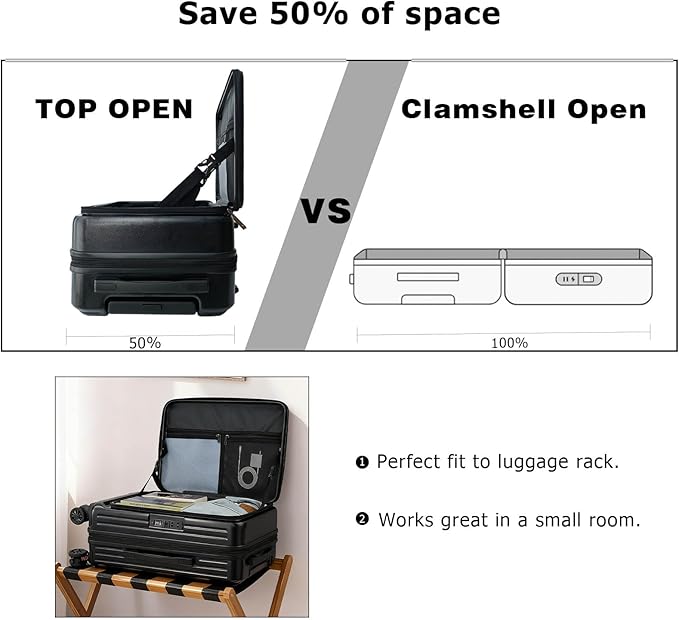 Carry on Suitcases with Wheels, 20 inch Carry on Luggage 22x14x9 Airline Approved, Hard Shell Top-open Design Luggage with Spinner wheels, Expandable Suitcase with YKK zipper and 3-Year Warranty.