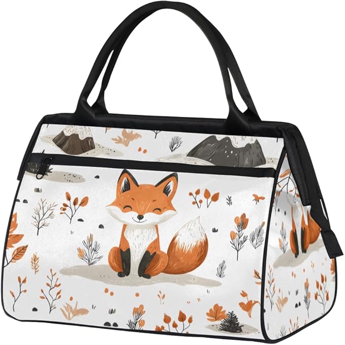 Fox Overnight Weekender Bag for Women Men Travel Duffel Bags Waterproof Luggage Carry on Sports Yoga Gym Bag