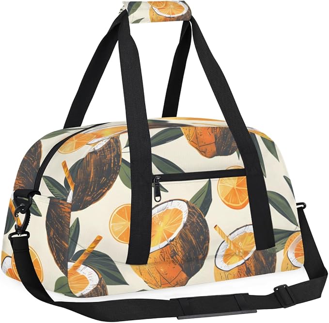 Sweet Orange Coconut Juice Kids-Duffel-Bags Gymnastics Dance Bag Carry-On Overnight Travel Gym Lightweight Dance Sports Bags For Girls Boys Kids，