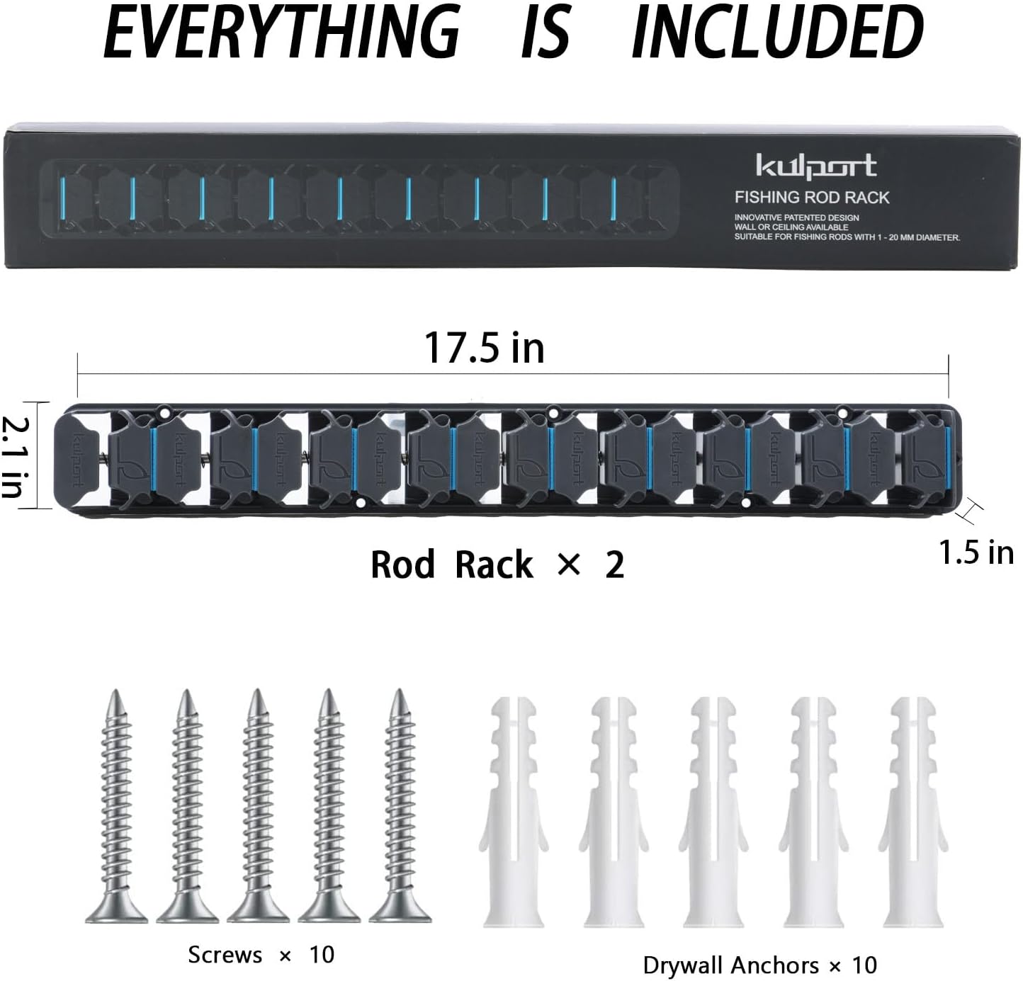 Fishing Rod Holder,Wall-Mounted Fishing Rod Rack Vertical Fishing Pole Holder Holds Up to 18 Rods or Combos,Fishing Rod Rack for Garage Organization System &Fits Most Rods