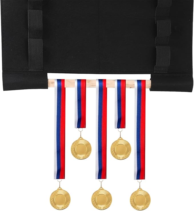 JUXYES Wall Hanging Martial Arts Belts Organizer, Portable Karate Belt Display Holder with Medals Hanging Stick, Lightweight Hanging Taekwondo Belt Display Holder for Martial Arts Learner