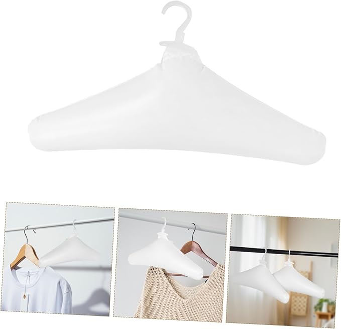 Healifty 3pcs Capacity Inflatable Hangers Foldable Travel Clothes Padded Shoulder Protection Space-Saving Organizer for Home Car