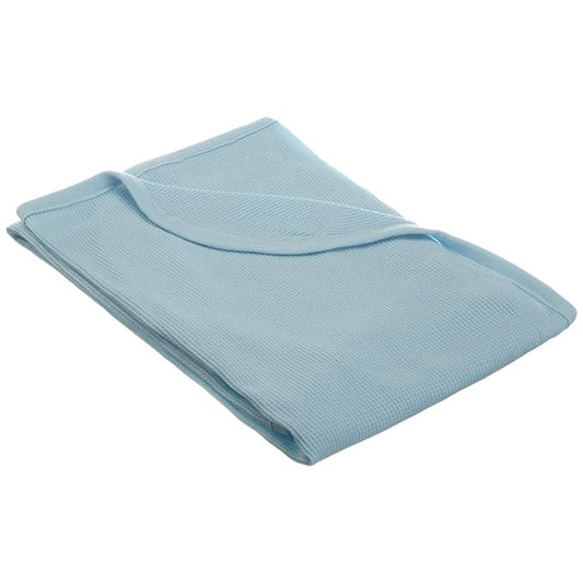 American Baby Company 100% Cotton Thermal Waffle Toddler Cot Blanket (36" x 48"), Soft, Breathable & Stretchy, Blue, for Boys and Girls, Versatile for Nap Time, Preschool and Travel