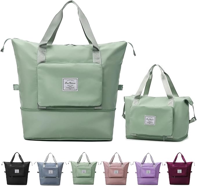 Large Capacity Travel Bag, Foldable Travel Bag, Expandable Travel Duffel Bag, Collapsible Waterproof Large Capacity Travel Handbag, Overnight Bag for Women and Man