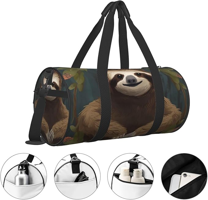Travel Duffel Bag Lightweight Carry On Weekender Overnight Bags Sloth Sports Tote Gym Backpack with Adjustable Strap Hospital Bags Foldable Luggage Bag for Women Men