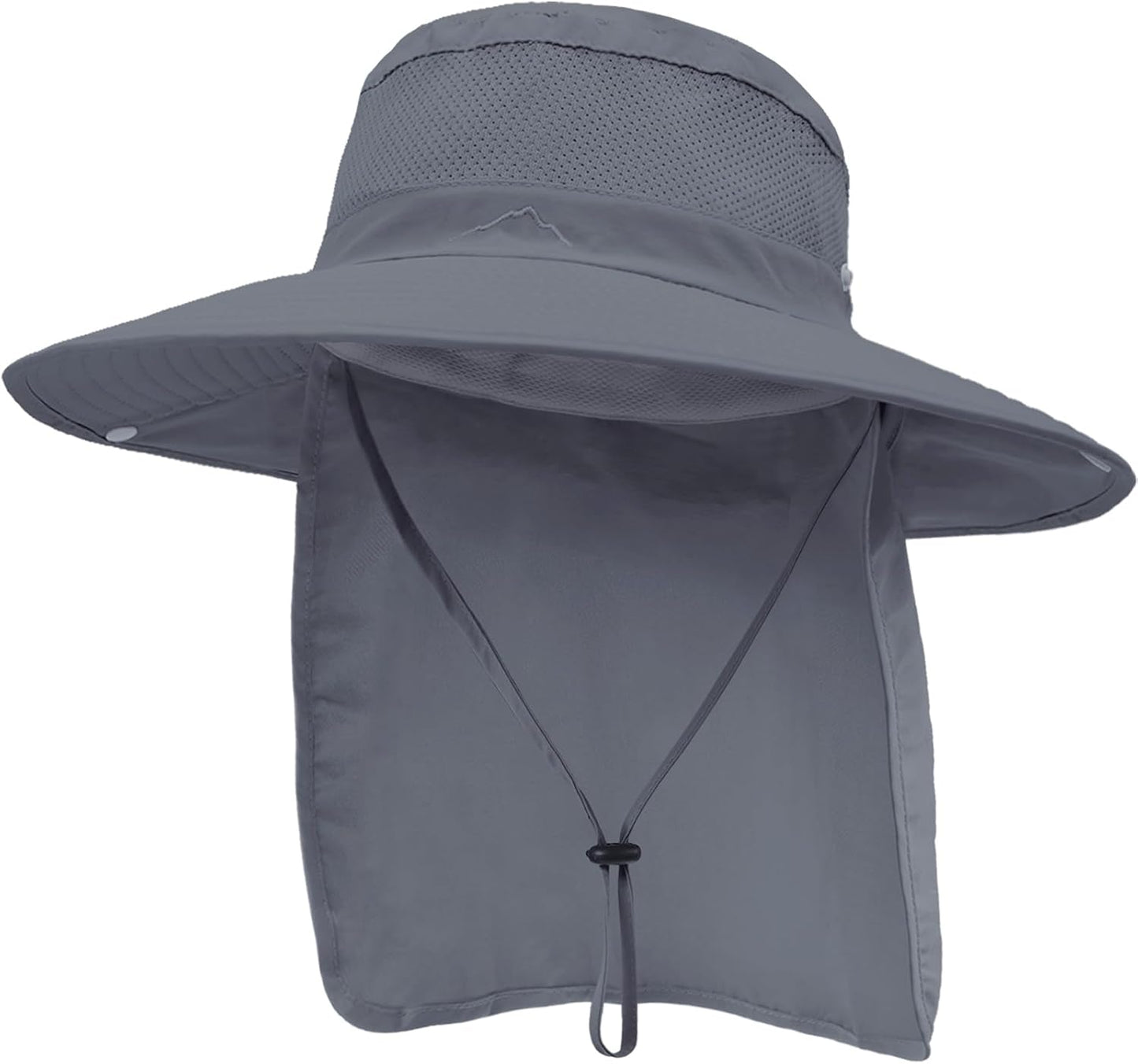Outdoor Sun Hats with Stowable Neck Flap for Men Women UPF 50+ Mesh Summer Bucket Hat Wide Brim for Fishing Safari Hiking