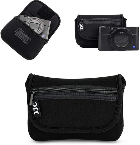 JJC Compact Camera Case Travel Pouch Sleeve for Canon G7X G9X G5X SX740 SX620 Sony ZV-1 II ZV1 ZV-1F ZV1F RX100 VII VI VA IV Olympus TG-7 TG-6 TG-5 TG-4 Fuji XP140 XP130 XP90 Ricoh GR IV III II & More