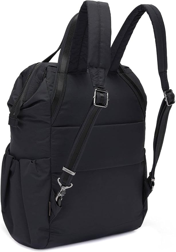 Pacsafe Women's Citysafe CX 17L Anti Theft Backpack-Fits 16 inch MacBook Pro, Econyl Black, One Size