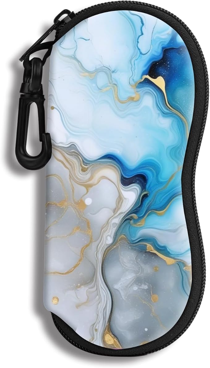 Hion Sunglasses Soft Case Ultra Light Neoprene Zipper Eyeglass Case With Belt Clip