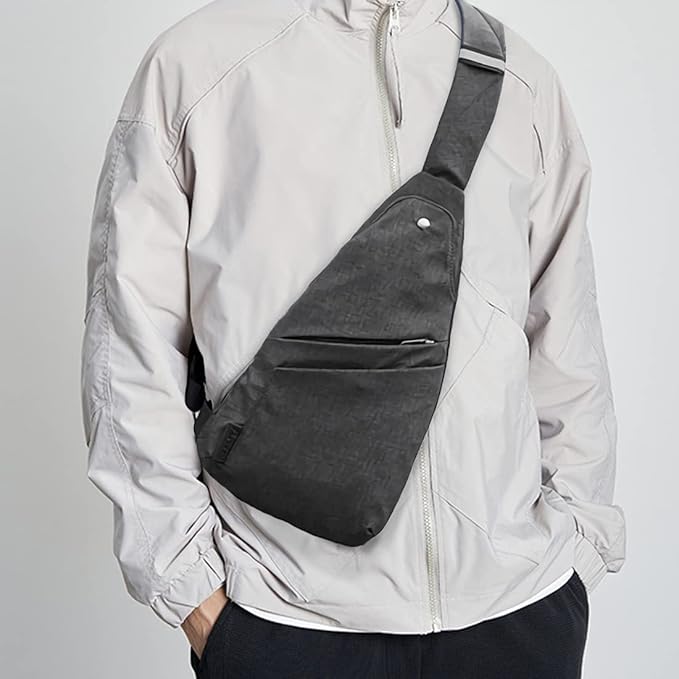 Seoky Rop Slim Sling Bag Small Ultra Thin Water Resistance Crossbody Chest Shoulder Backpack Personal Pocket Bag Blue
