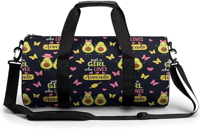 Foldable Gym Travel Bag Just A Girl Who Loves Avocado Overnight Weekender Travel Bag Dance Sports Gymnastics Bags Unisex Overnight Bags