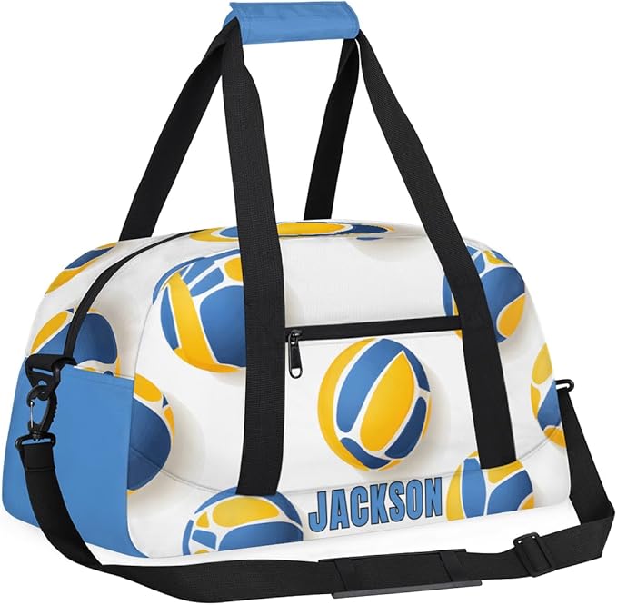 Custom Volleyball Gym Duffel for Kids Boys,Personalized Duffel Bag Overnight Bags for Travel Weekender Practice Sports