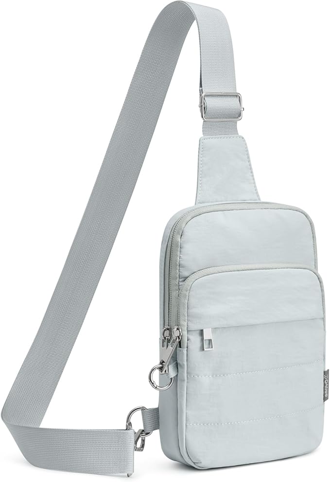 G4Free Small Sling Bag for Women Travel Anti Theft Crossbody Bags with RFID Blocking Card Slots, Light Blue Gray