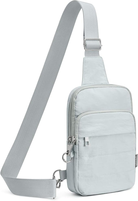 G4Free Small Sling Bag for Women Travel Anti Theft Crossbody Bags with RFID Blocking Card Slots, Light Blue Gray