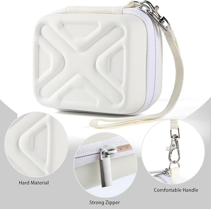 Camera Case for AbergBest 21 Mega Pixels 2.7" LCD Rechargeable HD/Kodak Pixpro/Canon PowerShot ELPH 180/190/Sony DSCW800/DSCW830 Cameras, Travel Carrying Protective Case for Digital Camera - White