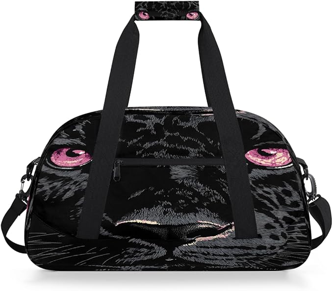 Travel Duffle Bag for travel duffle bag sports Girls Boys Kids Black Animal Cheetah Lightweight Overnight Sleepover Weekender Bags Small Dance Gym Sport Bag Teens Carry-On Size Workout Bag