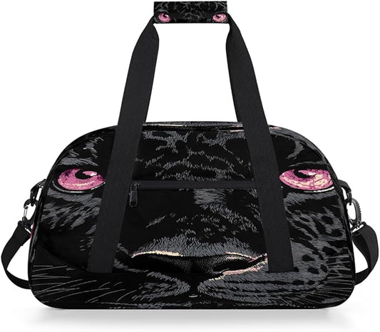 Travel Duffle Bag for travel duffle bag sports Girls Boys Kids Black Animal Cheetah Lightweight Overnight Sleepover Weekender Bags Small Dance Gym Sport Bag Teens Carry-On Size Workout Bag